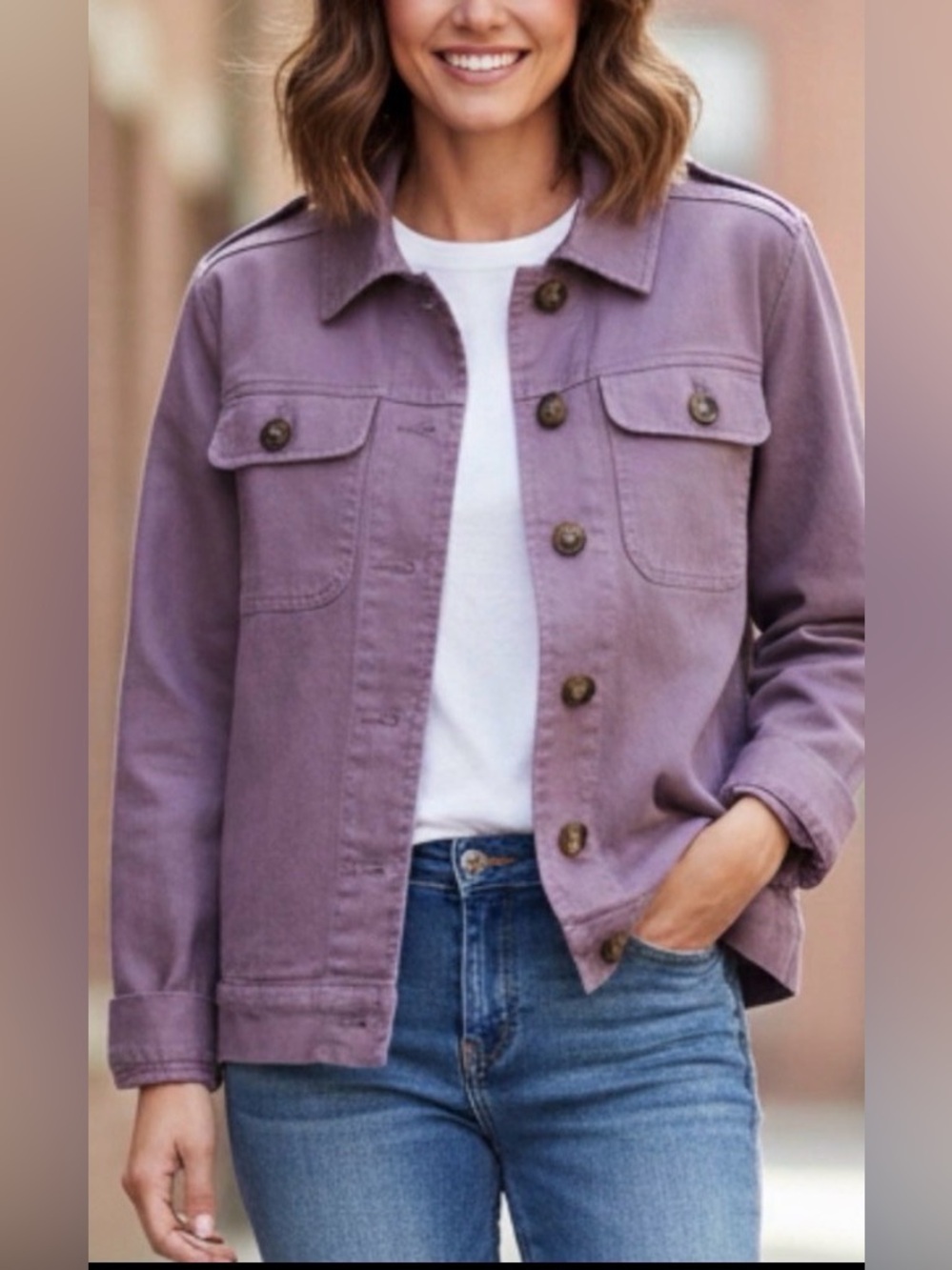 Christopher & Banks Purple Casual Jacket Cardigan Overcoat Size PS Petite Small